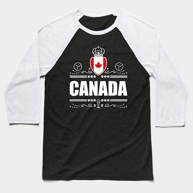 CANADA SOCCER GIFTS | WHITE LINEART Baseball T-Shirt by VISUALUV